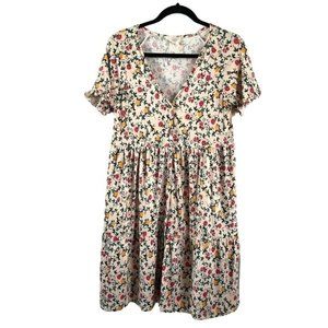 Ninexis Cream Floral Mini Dress, Sz Small